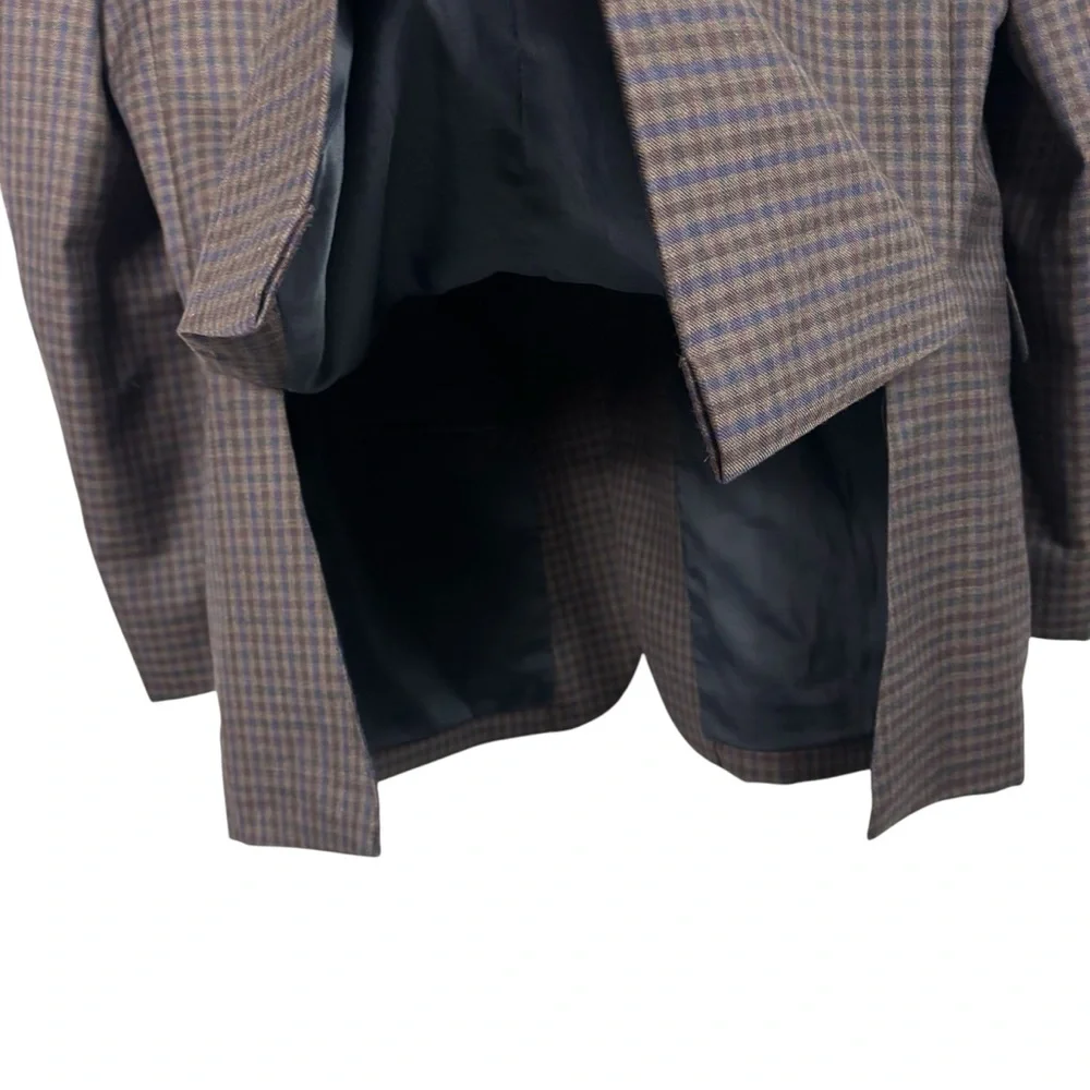 Jos. A. Bank Brown Plaid Wool Sport Coat Blazer Jacket Tailored Fit Size 42R
